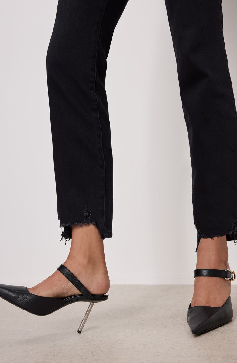 Good American Good Classic Chewed Hem Slim Straight Jeans, Alternate, color, Black361