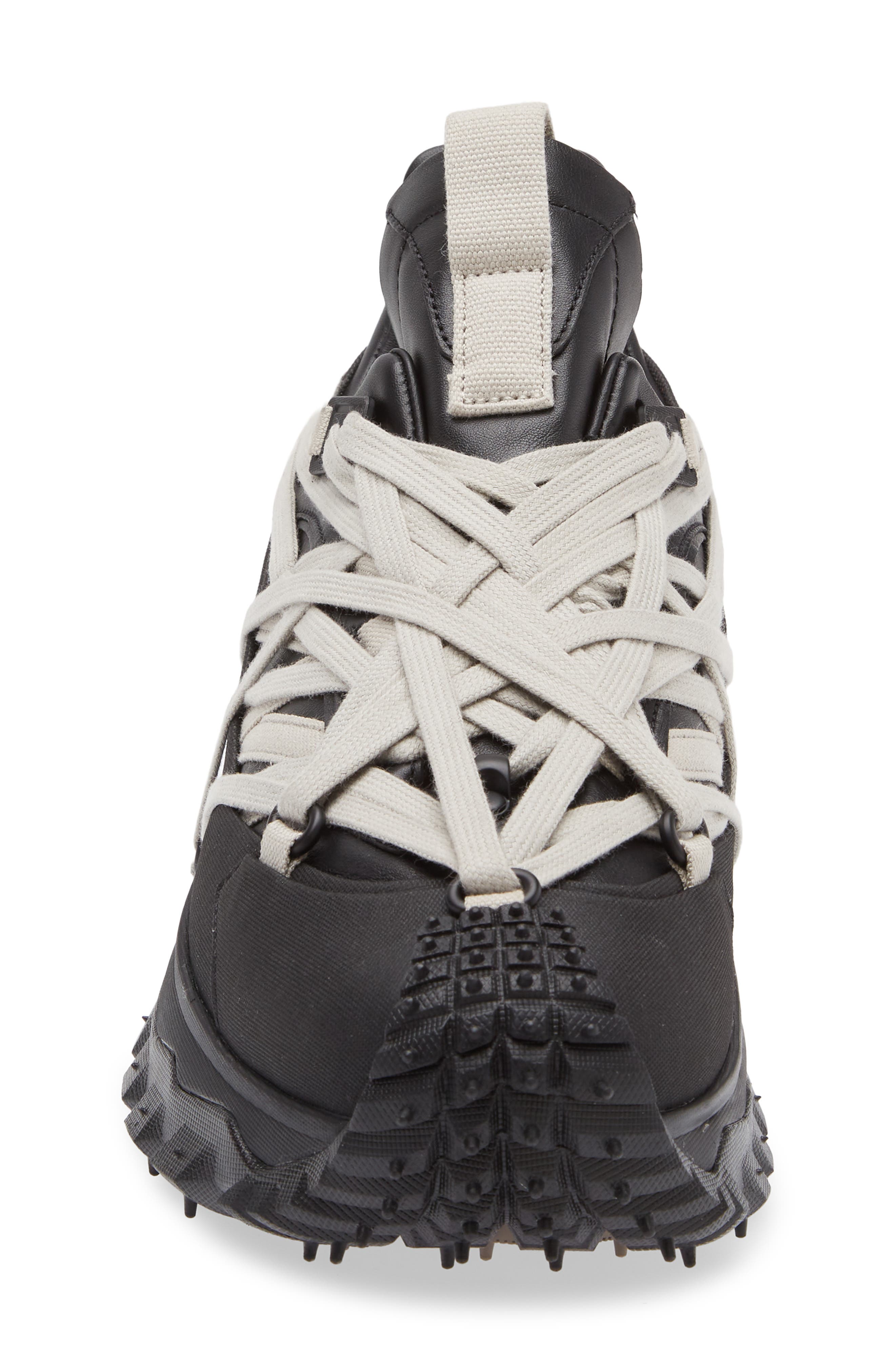 Moncler x Rick Owens Trailgrip Megalace Low Top Sneaker, Alternate, color, Black