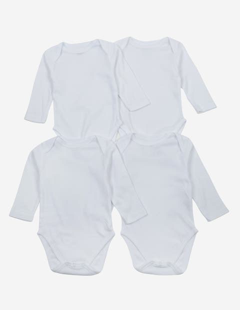 Baby Cotton Bodysuits Undershirts, 4-Pack