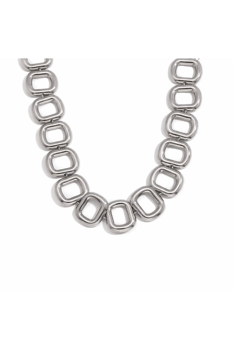 Tovi Squares Necklace, Main, color, Silver