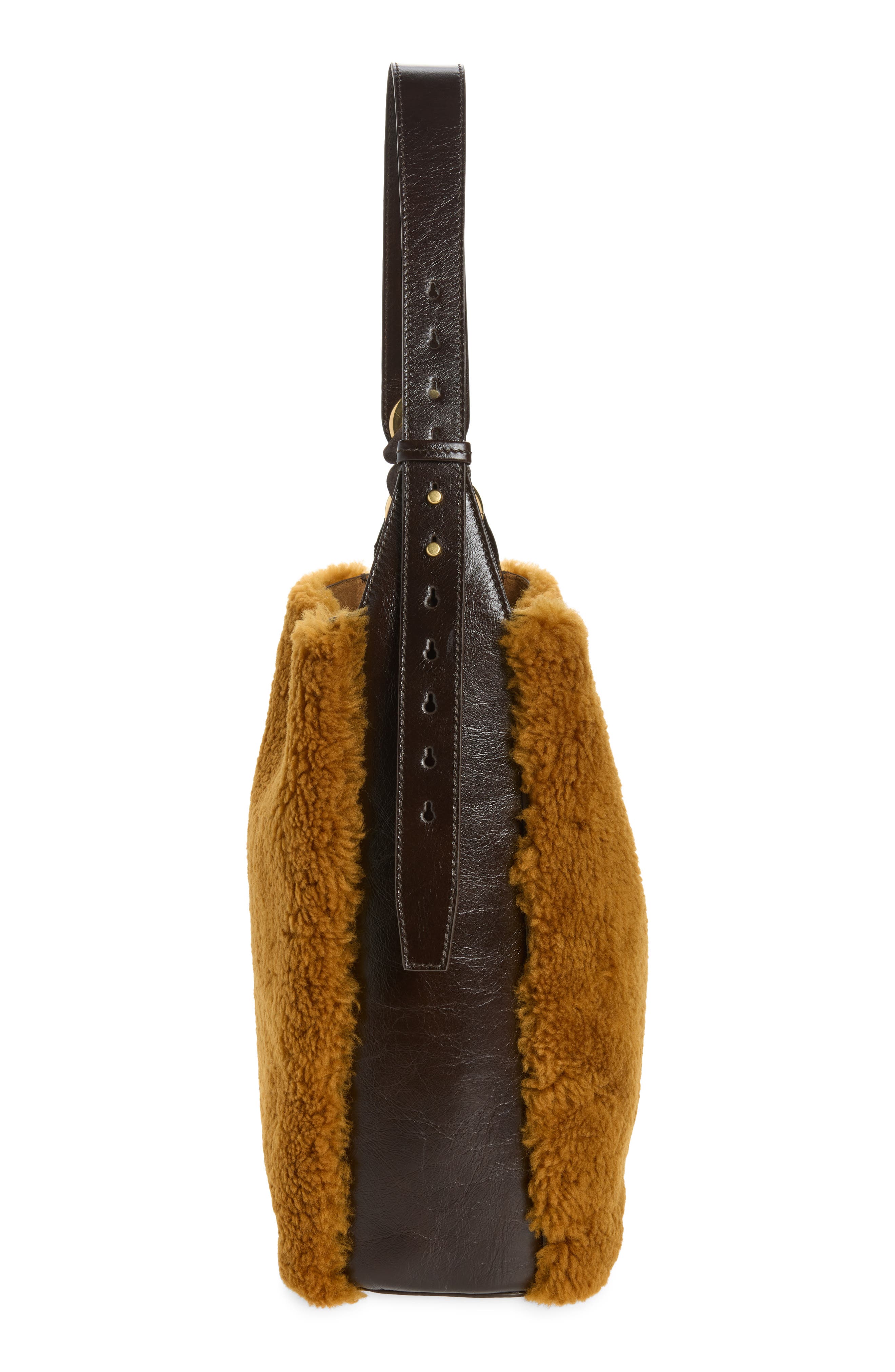 Ringo Genuine Shearling Shoulder Bag, Alternate, color, BUTTERSCOTCH