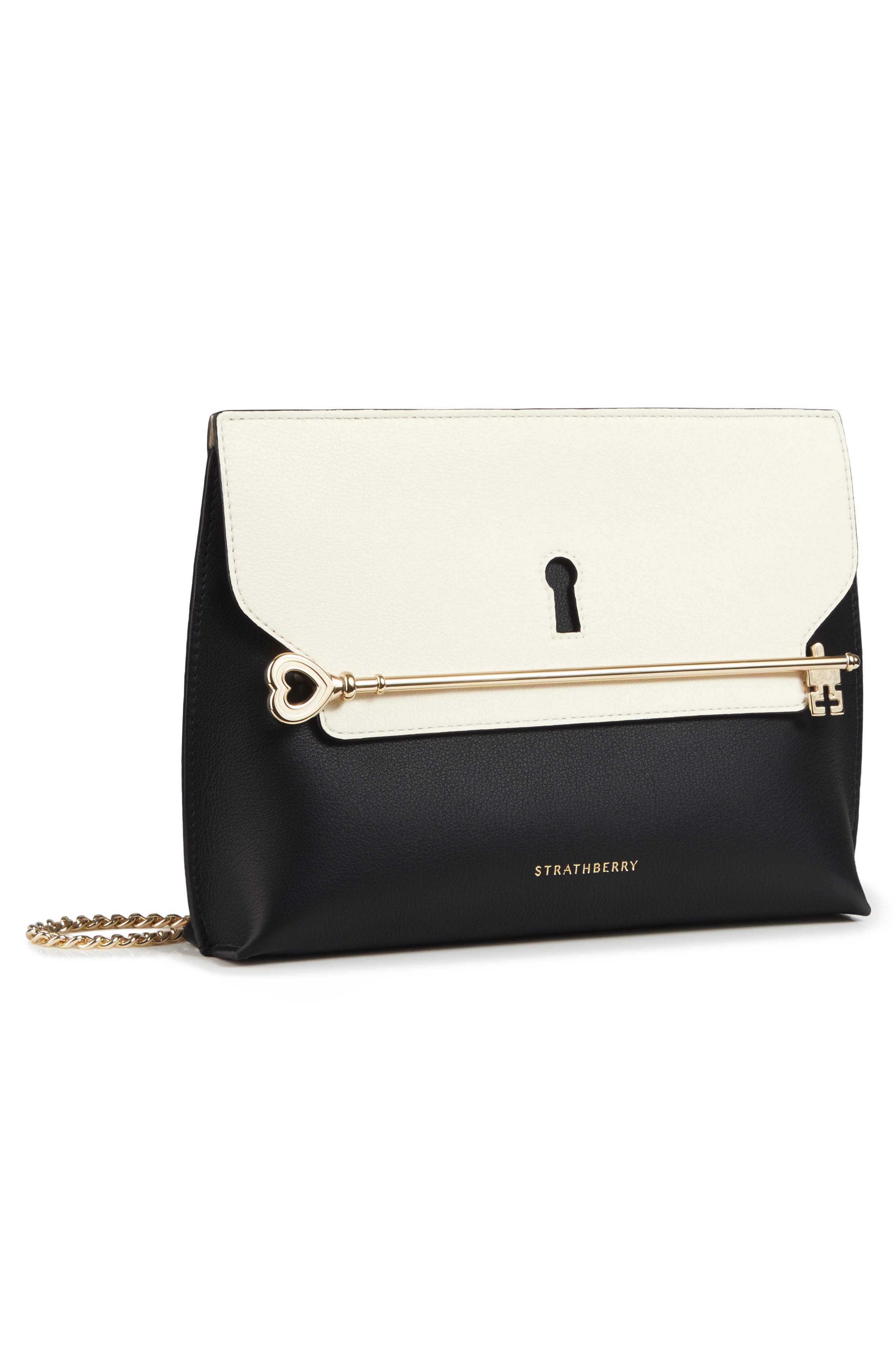 Strathberry East/West Stylist Keyhole Leather Clutch, Alternate, color, 