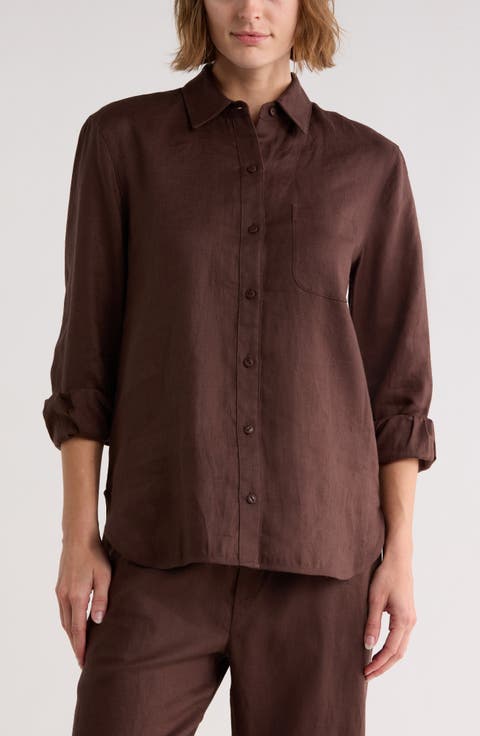 Max Long Sleeve Linen Button-Up Shirt