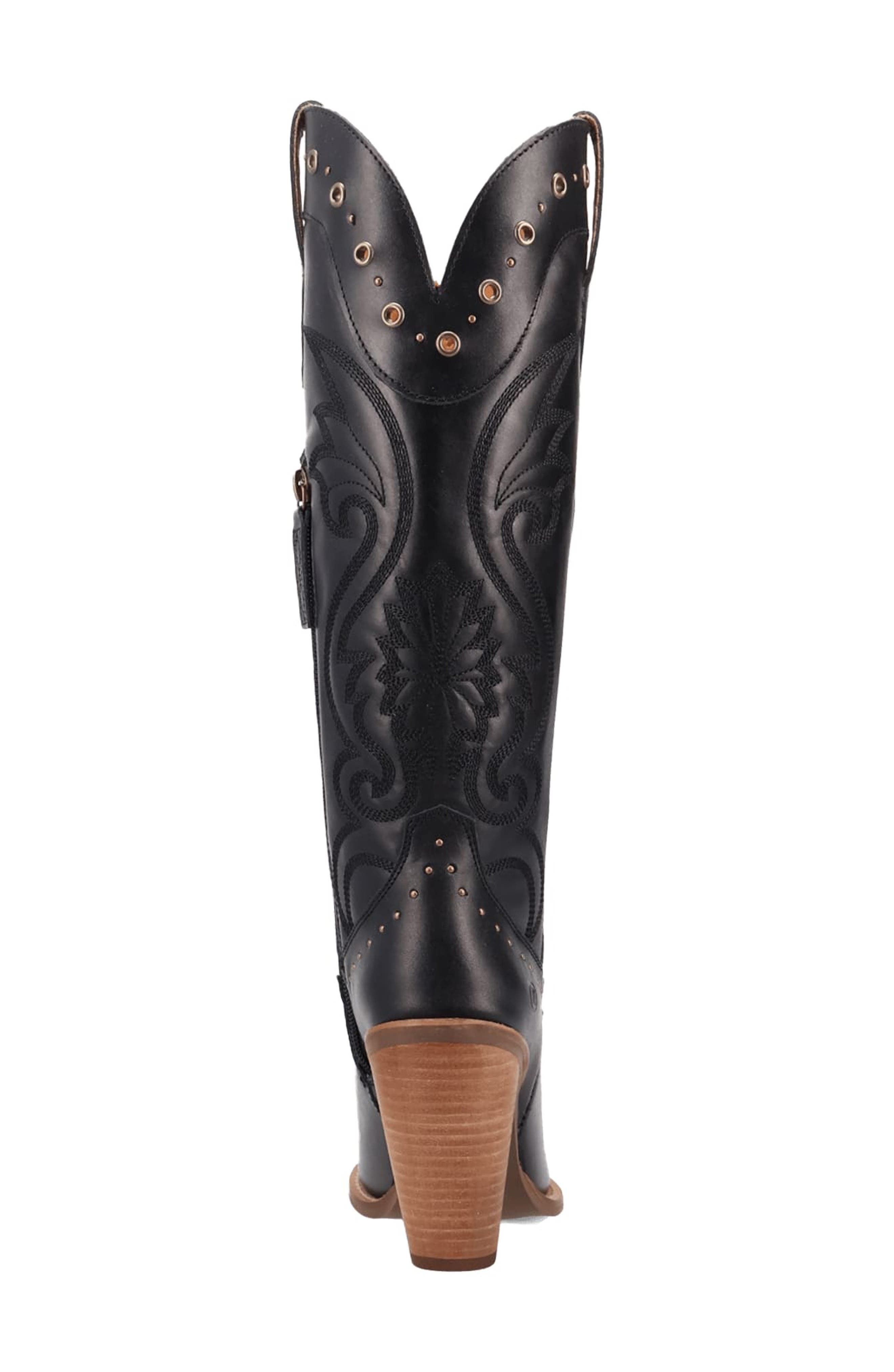 Dingo Rock N Rebel Knee High Western Boot, Alternate, color, Black