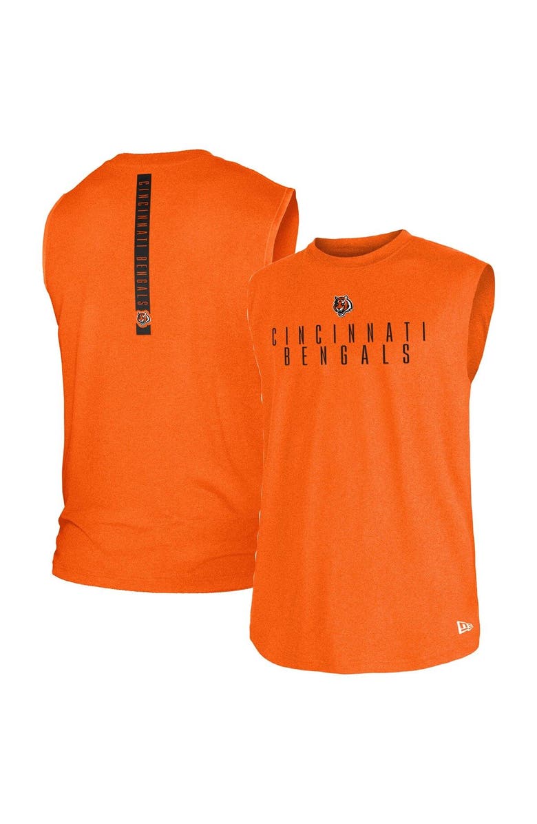 New Era Men's New Era Orange Cincinnati Bengals Team Muscle Tank Top, Main, color,