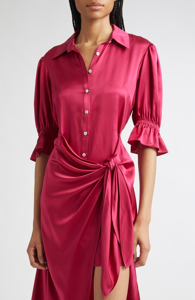 Cinq à Sept Fabbie Silk Cocktail Shirtdress, Alternate, color, Pink Garnet