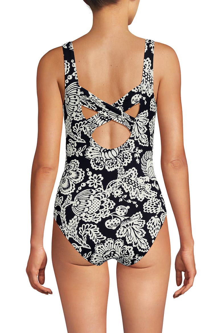 DDD-Cup New SlenderSuit Carmela Underwire One Piece Swimsuit, Alternate, color, Floral Medley/Black