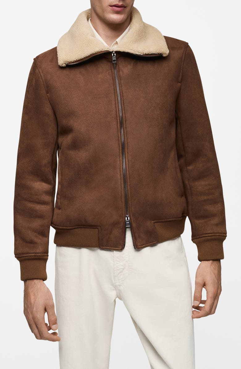 MANGO Faux Shearling Jacket, Main, color, 