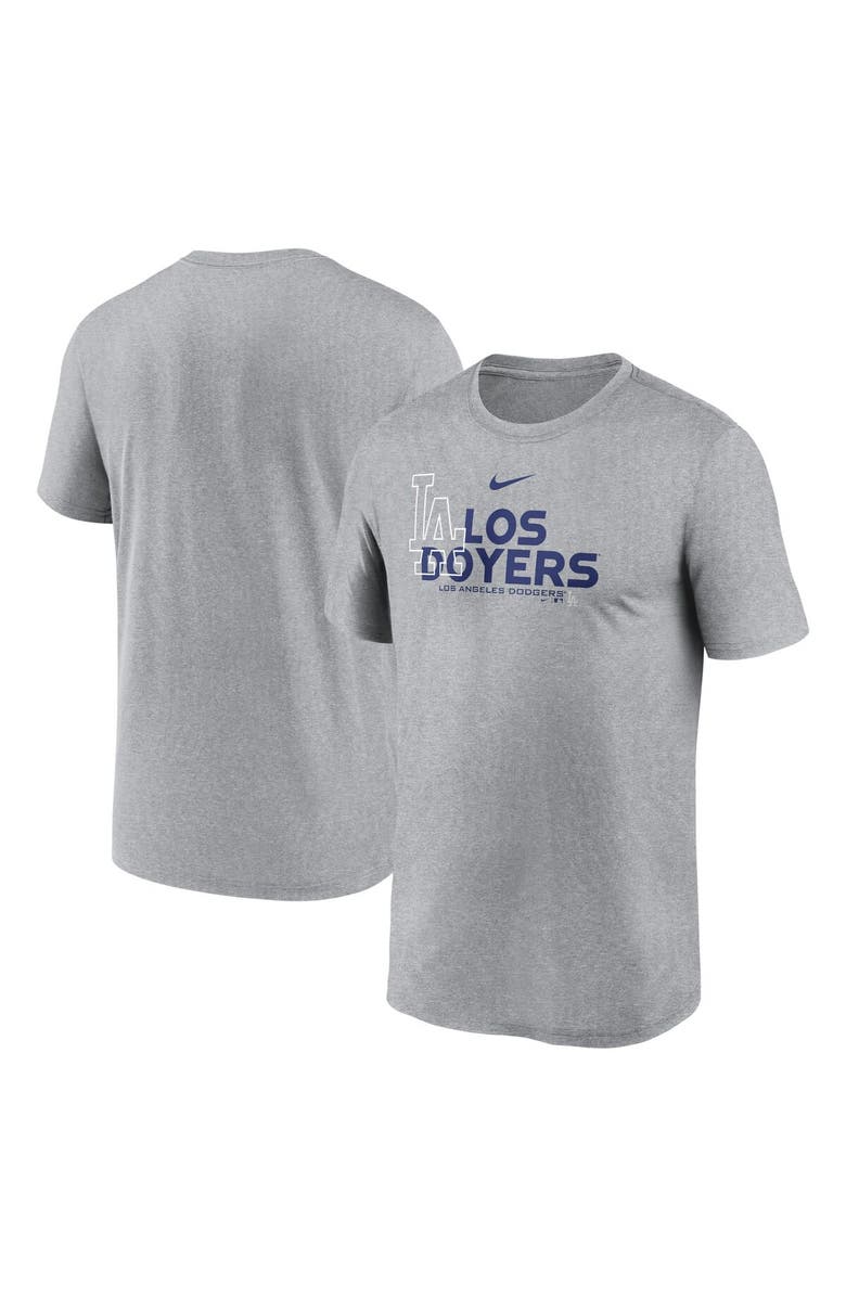 Nike Men's Nike Heathered Charcoal Los Angeles Dodgers Local Rep Legend Performance T-Shirt, Main, color, 