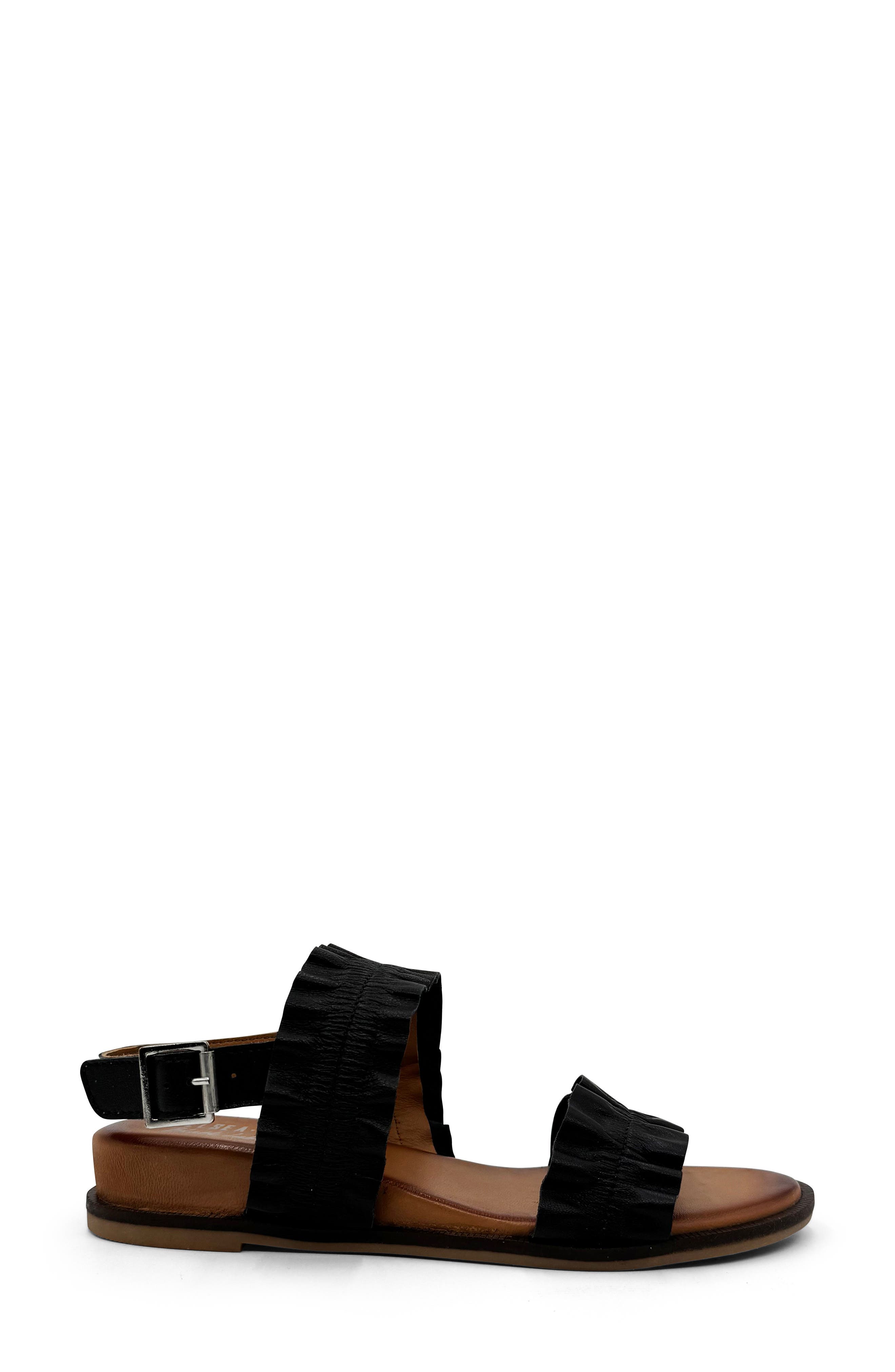 CHELSEA CREW Roche Slingback Sandal, Alternate, color, Black Leather
