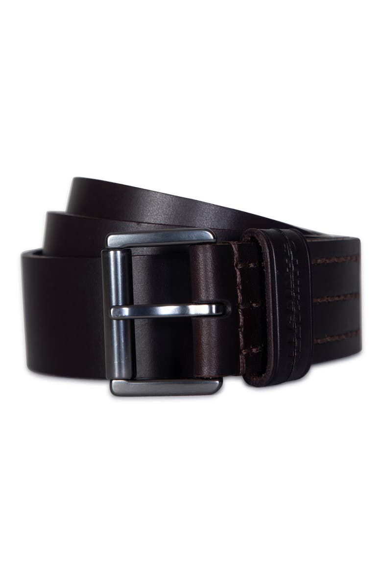 Split Loop Leather Belt, Alternate, color, BITTER BROWN