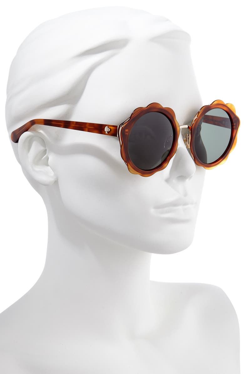 Kate Spade New York karries 52mm round sunglasses, Alternate, color, Brown