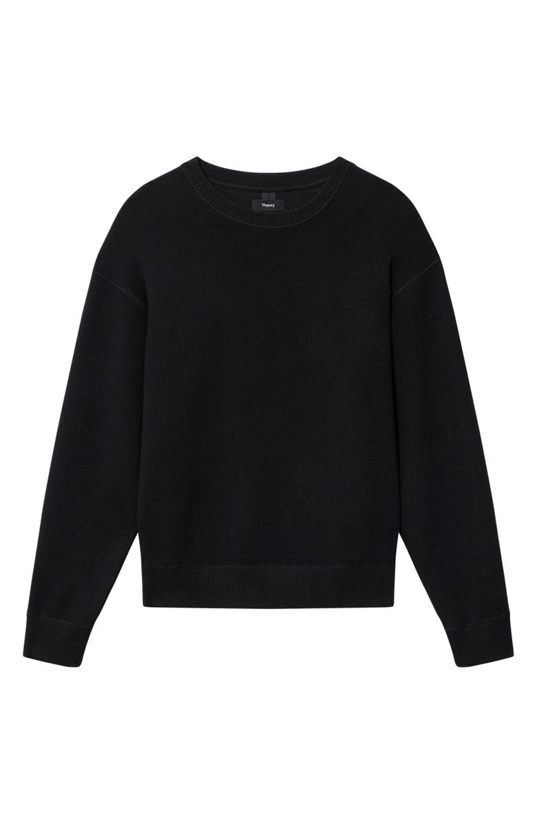 Theory Relaxed Fit Crewneck Sweater, Alternate, color, Black