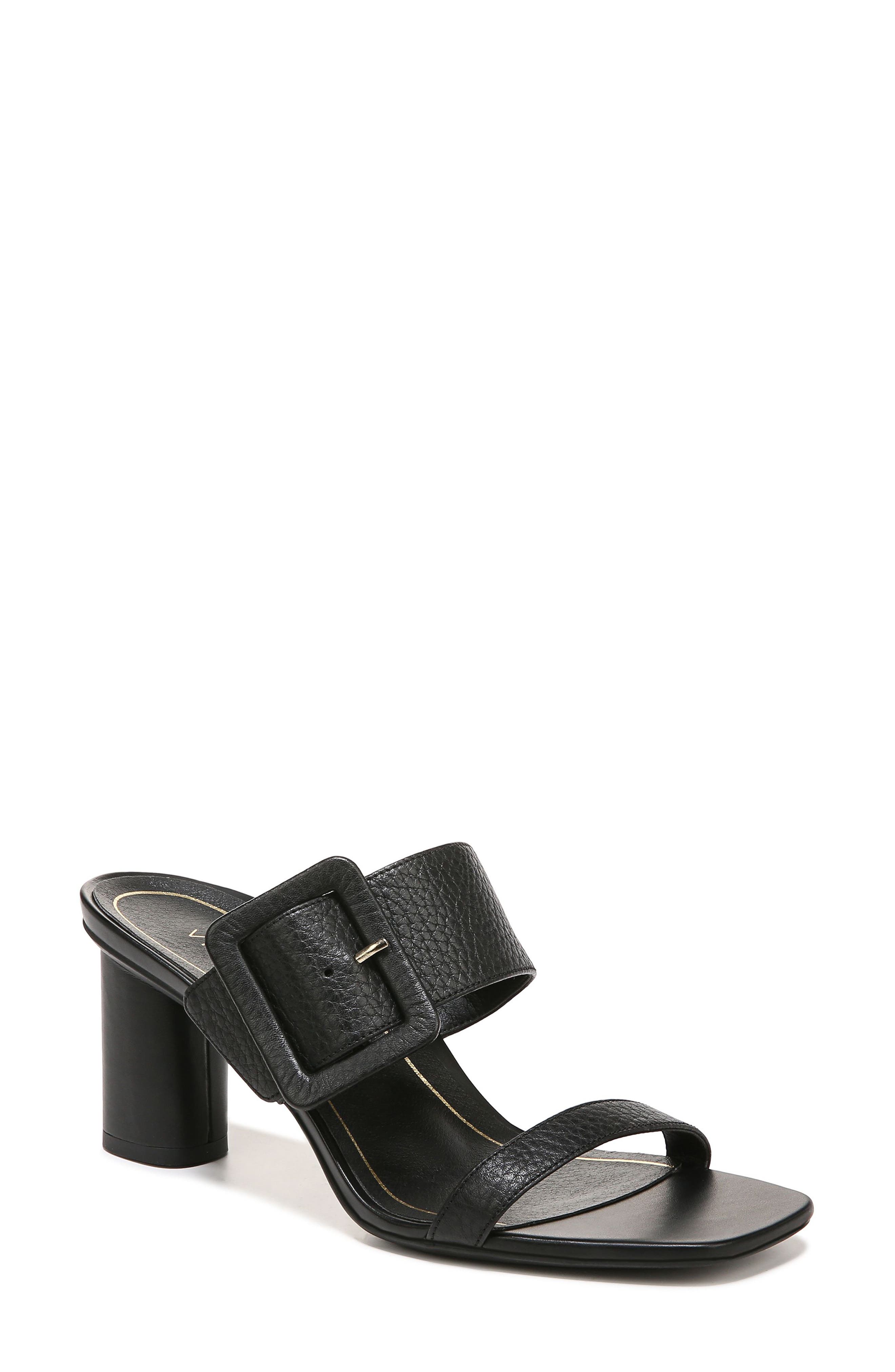 Brookell Buckle Strap Sandal, Main, color, BLACK