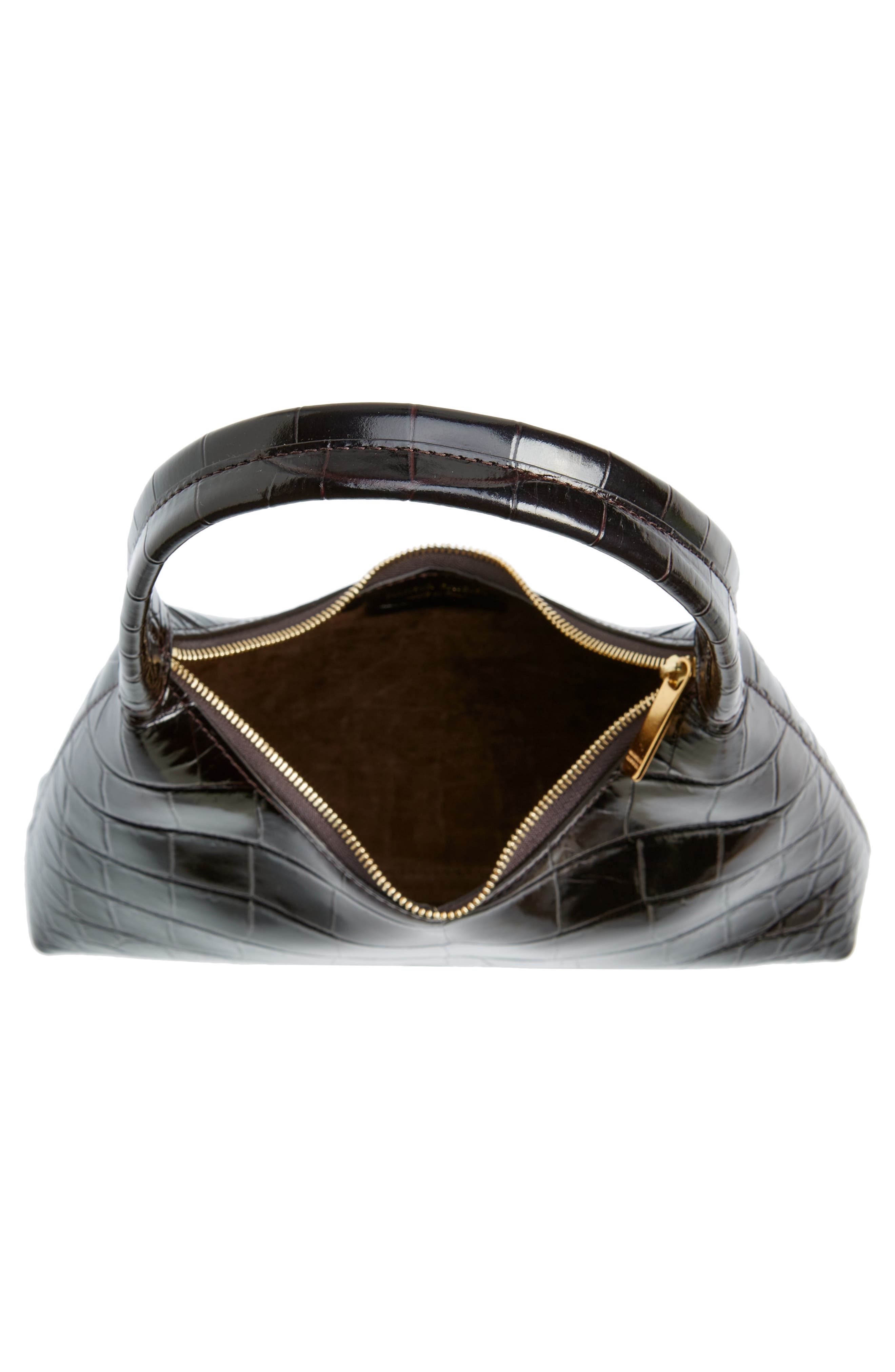 Mansur Gavriel Mini Candy Croc Embossed Faux Patent Leather Hobo Bag, Alternate, color, 