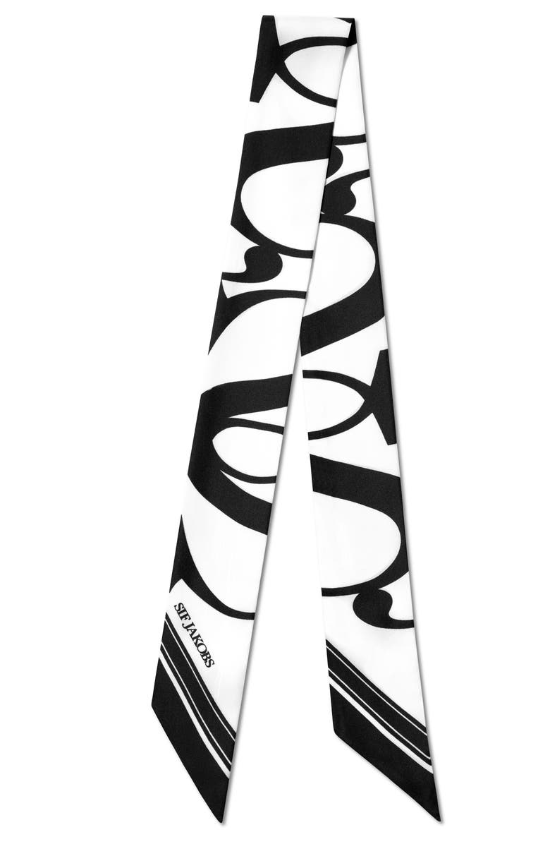 Sif Jakobs Jewellery Silk Scarf Long, Main, color, Black And White