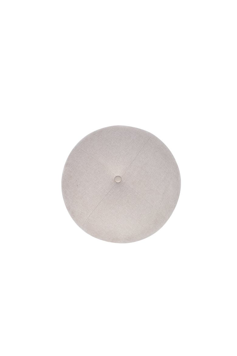 Tufted Fabric Upholstered Stool with Beech Wood Legs, Alternate, color, Cream