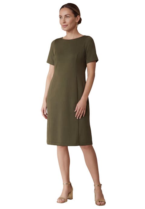 Perfect Ease Short-Sleeve Shift Dress (Plus)