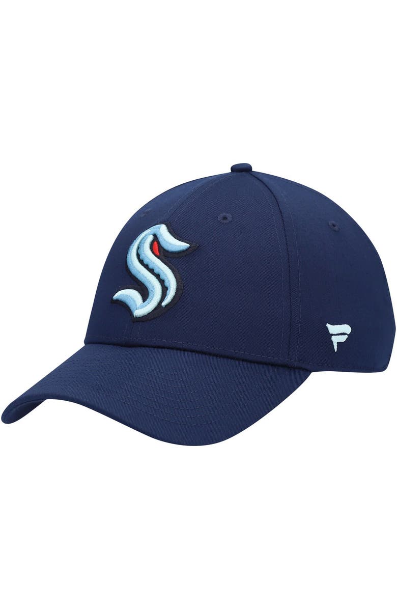 FANATICS Men's Fanatics Branded Deep Sea Blue Seattle Kraken Core Adjustable Hat, Main, color, 