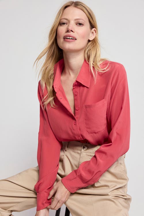 The Shirt By Rochelle Behrens The Silk Shirt In Red
