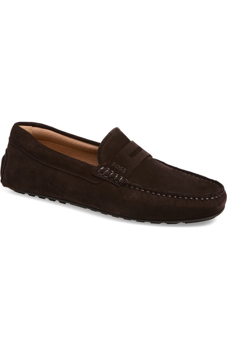 BOSS Noel Penny Loafer, Main, color, Dark Brown