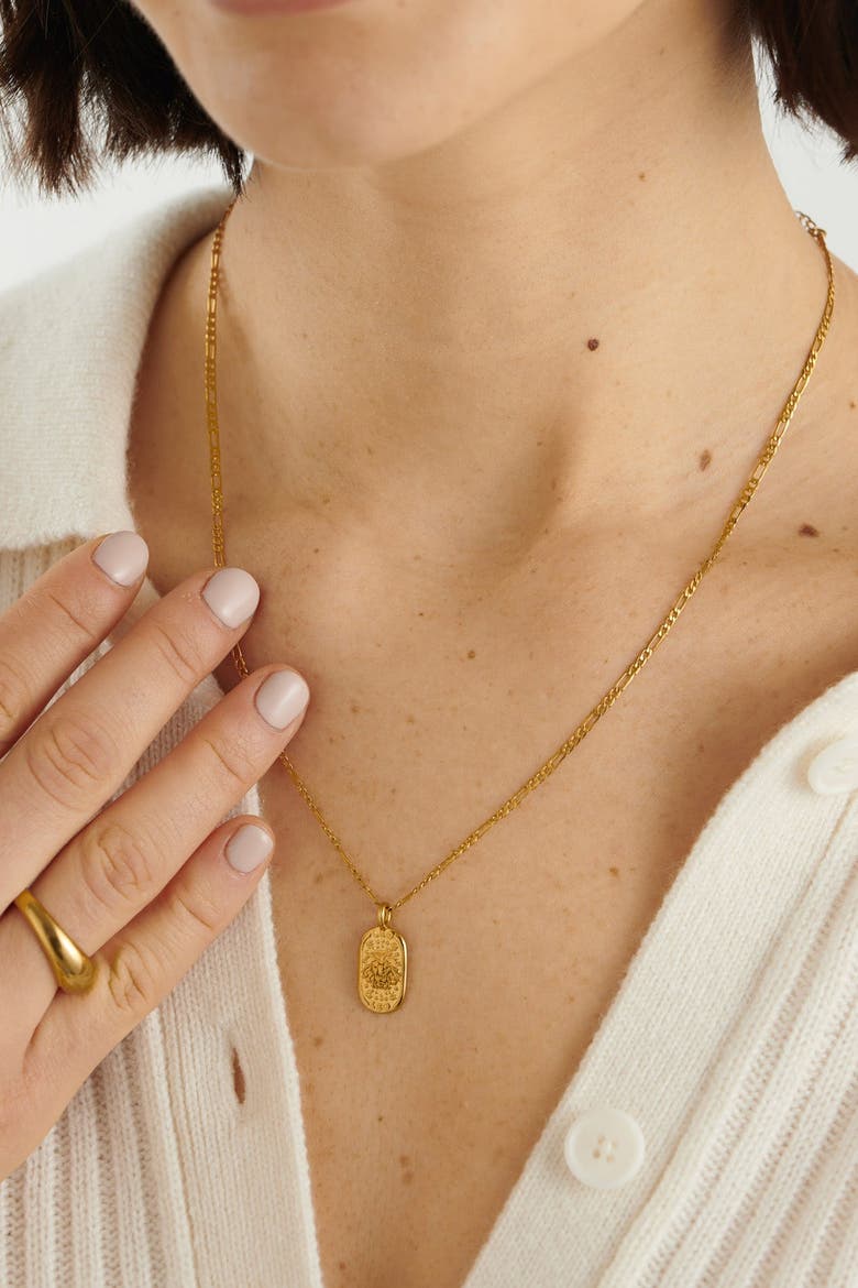 'Leo' Waterproof Gold Zodiac Necklace, Alternate, color, GOLD
