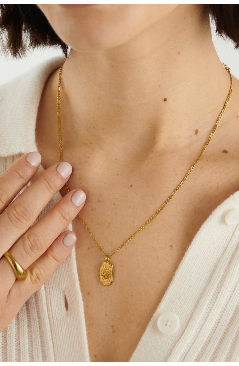 Katie Loxton 'Leo' Waterproof Gold Zodiac Necklace, Alternate, color, Gold