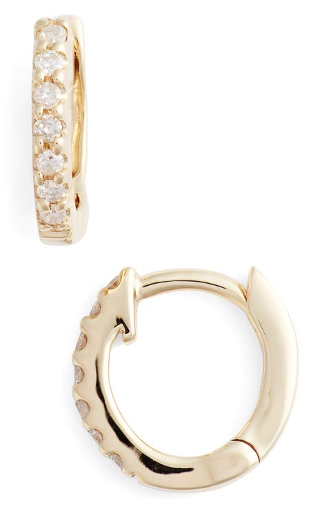 Mini Diamond Huggie Hoop Earrings