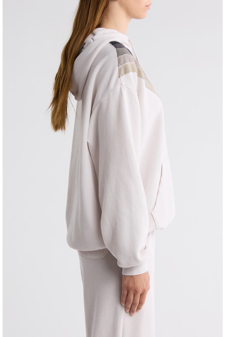 Cross Stripe Hoodie, Alternate, color, DOVE GREY/ GREY