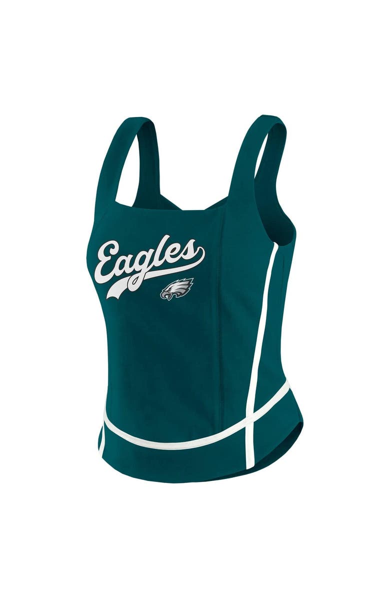 WEAR by Erin Andrews Women's WEAR by Erin Andrews Midnight Green Philadelphia Eagles Square Neck Tank Top, Alternate, color, 