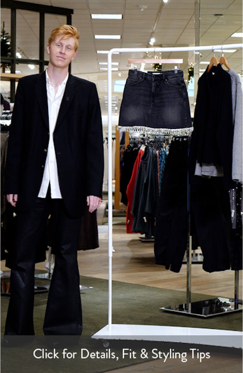 Crystal Trim Denim Miniskirt, sales video thumbnail