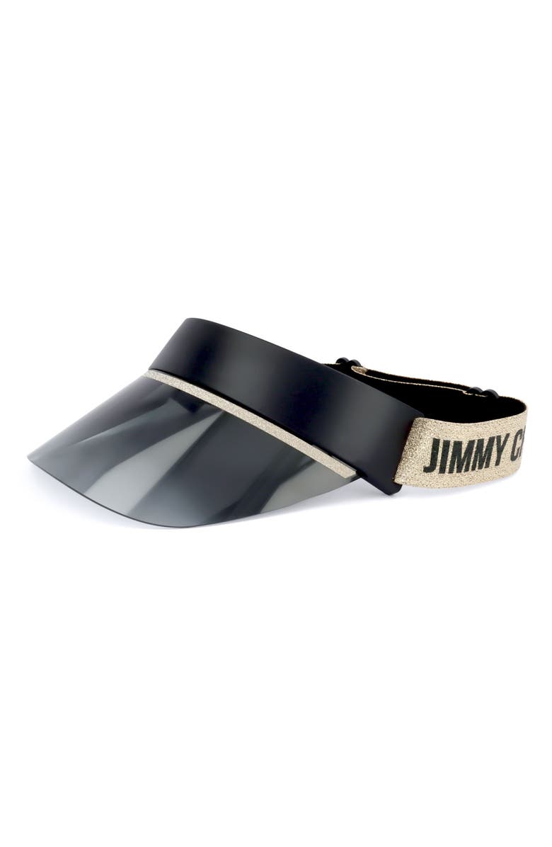 Jimmy Choo Visor, Alternate, color, Black Gold