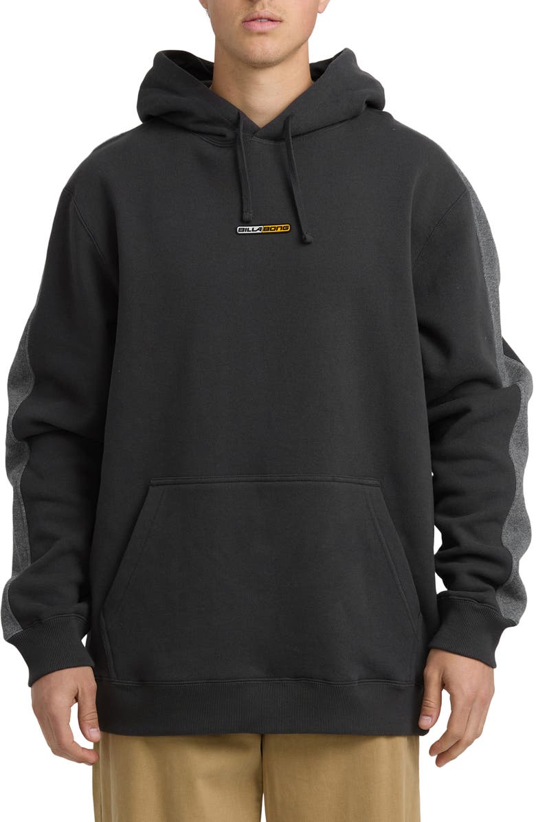 Billabong Iconic Cotton Blend Hoodie, Main, color, Washed Black