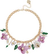 Betsey Johnson Flower Bouquet Frontal Necklace