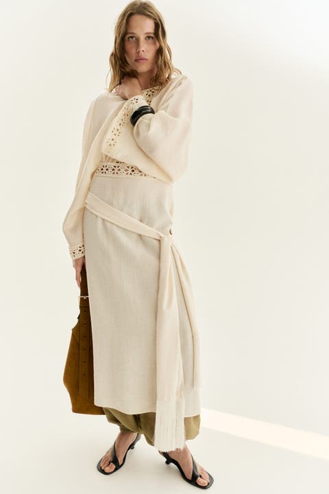 Crochet-look Tunic Dress