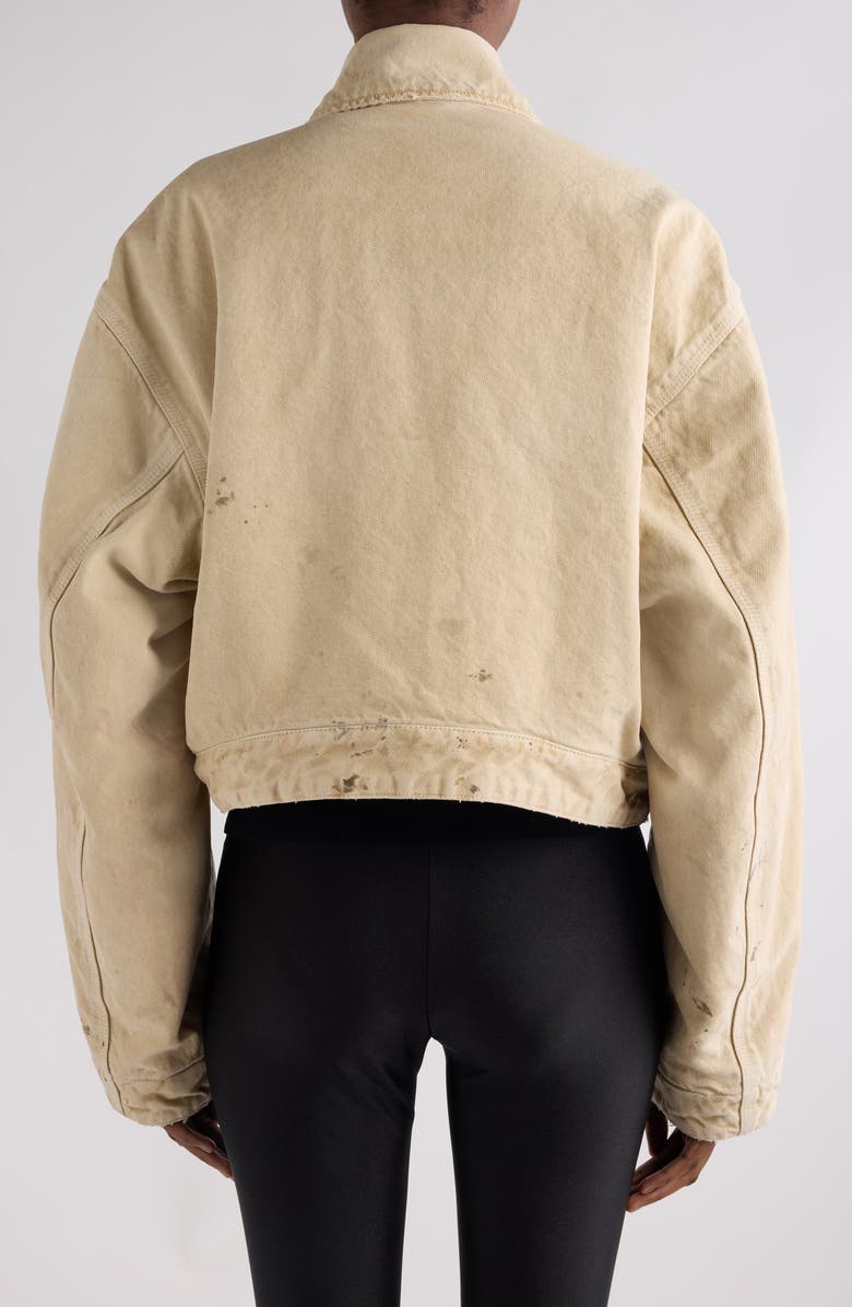 Balenciaga Distressed Cotton Twill Workwear Jacket, Alternate, color, 9501 Beige
