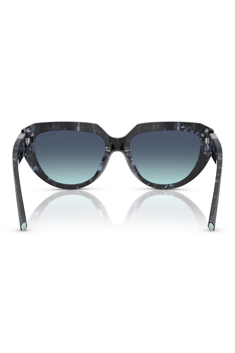 55mm Gradient Pillow Sunglasses, Alternate, color, STRIPED BLACK / AZURE BLUE