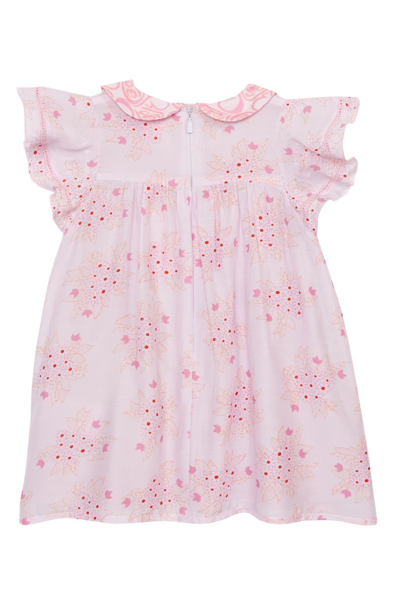 Chloé Kids' Floral Print Ruffle Dress, Alternate, color, S79 Pink Red