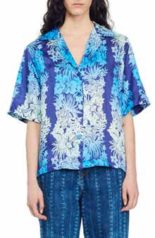 SANDRO Papeete Print Camp Shirt