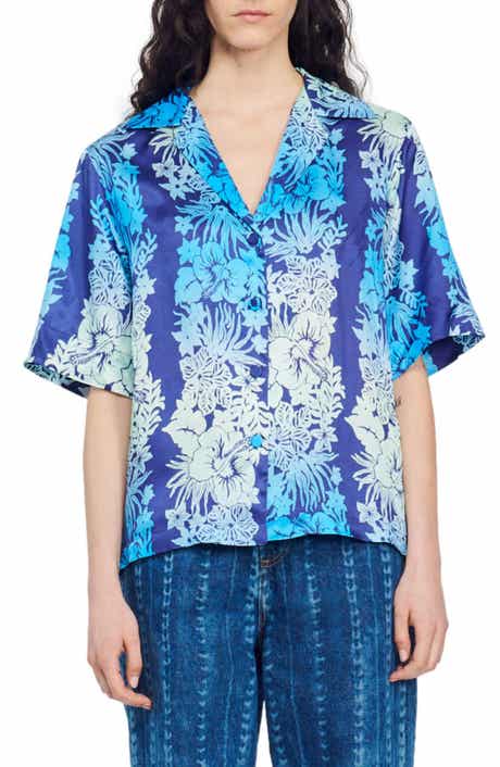 SANDRO Papeete Print Camp Shirt