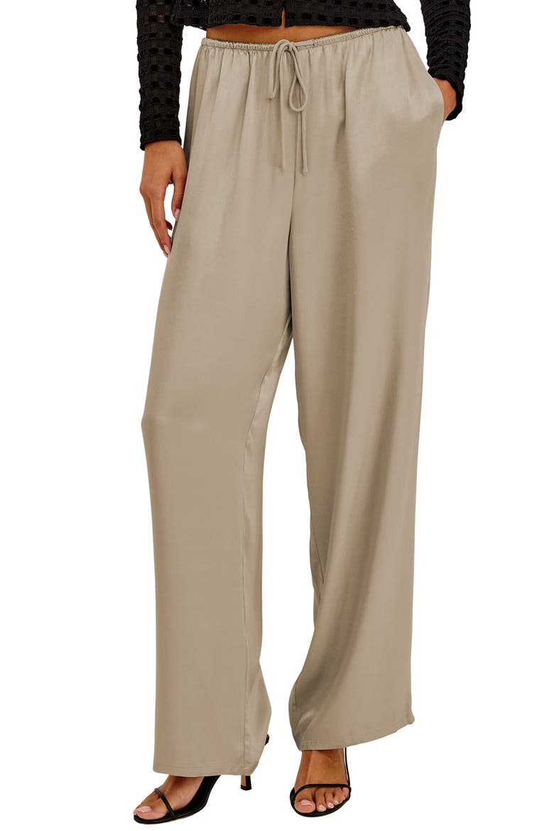 Virgo Drawstring Wide Leg Pants, Main, color, MINK