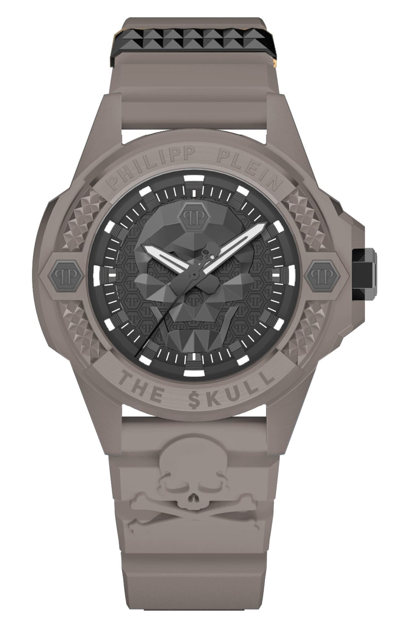 PHILIPP PLEIN The $kull Silicone Strap Watch, 44mm