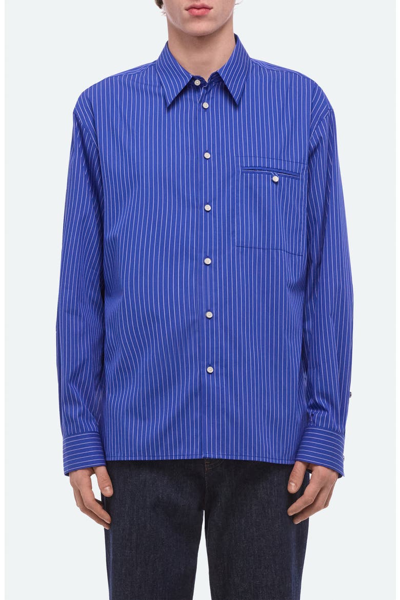 Relaxed Fit Stripe Button-Up Shirt, Main, color, ROYAL BLUE MULTI