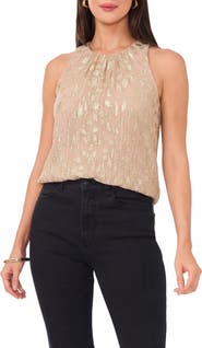 Vince Camuto Shirred Foil Print Tank