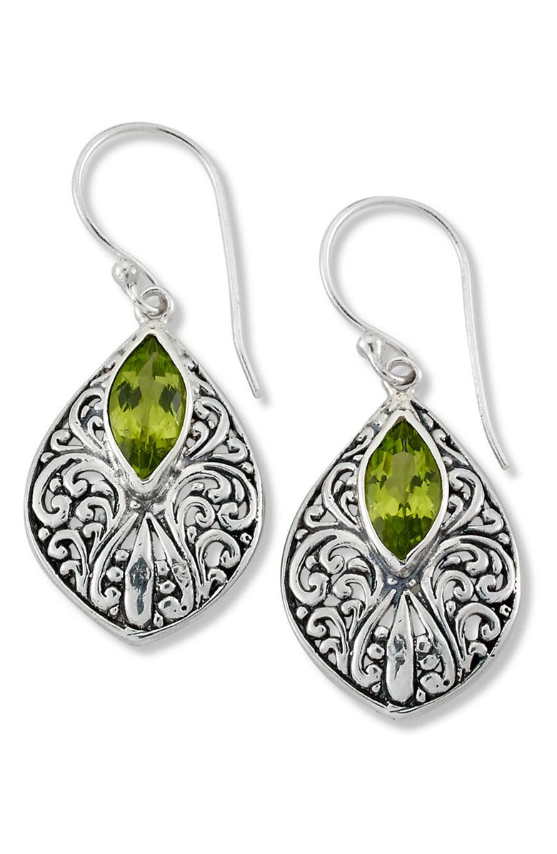 SAMUEL B. Sterling Silver Peridot Drop Earrings, Main, color,