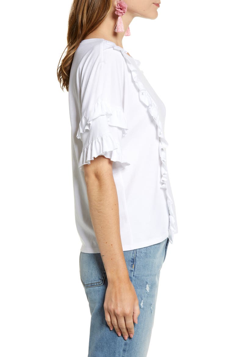Ruffle Tee, Alternate, color, WHITE