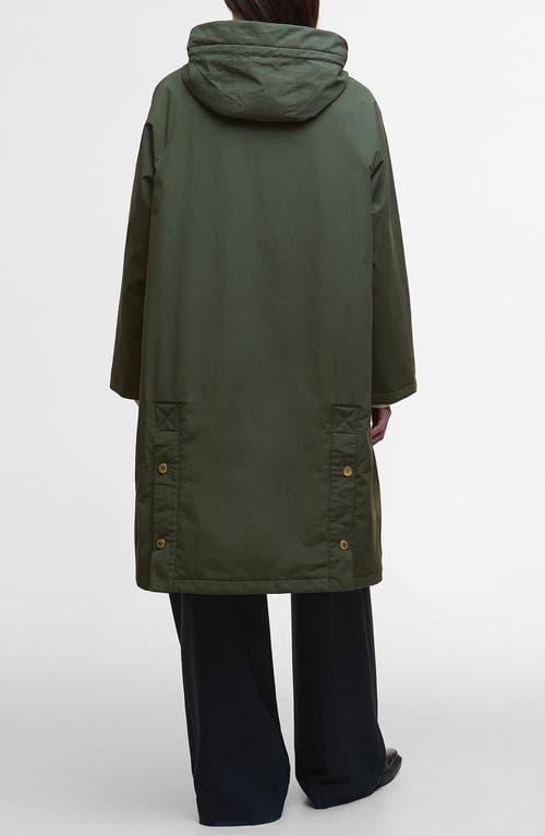Barbour Catalina Hooded Water Resistant Coat In Green