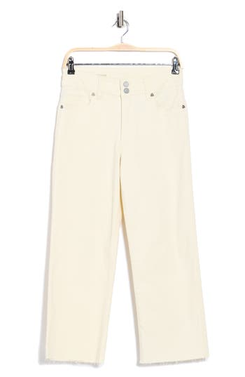 Kut From The Kloth Lucy Raw Hem Wide Leg Jeans In Sand