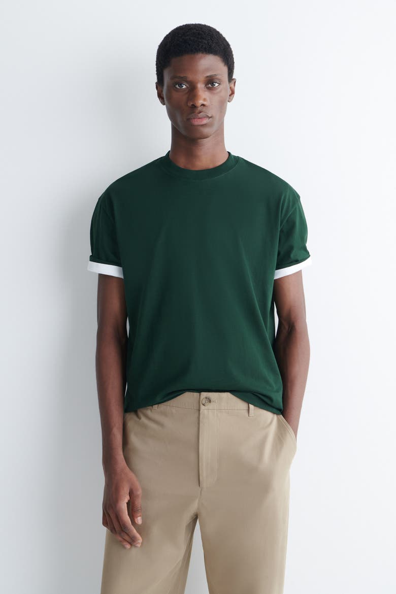 Relaxed Lightweight Cotton T-Shirt, Main, color, DARK GREEN