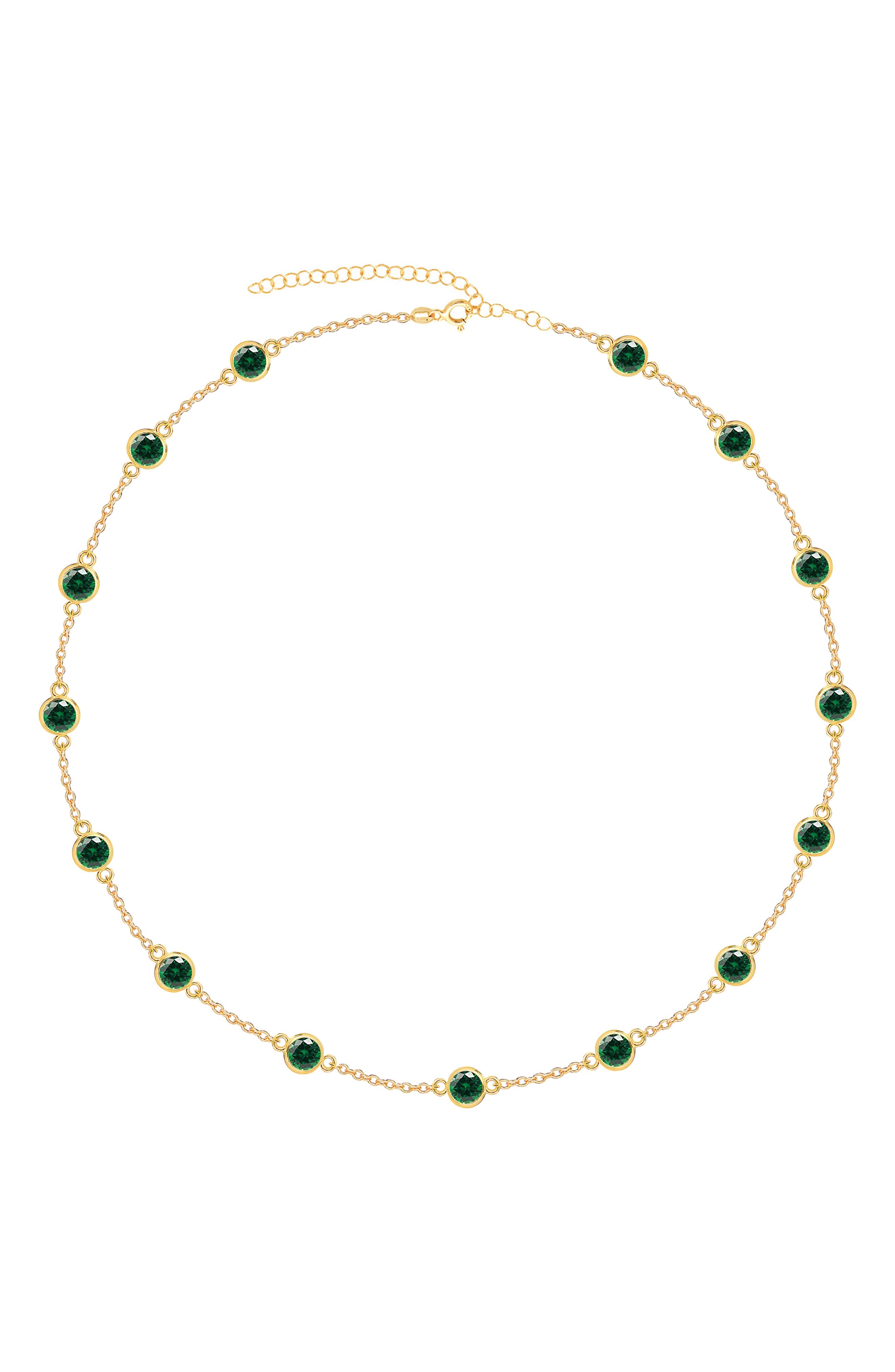 GABI RIELLE Bezel Set Cubic Zirconia Station Necklace